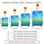 1-Piece Starry Sky Field Meadow Nature Landscape Cosmic  Suitcase Luggage Cover, Stretch Protective Sleeve