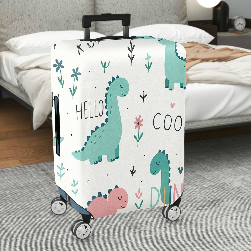 1-Piece Dinosaur  Cute Fun Playful Whimsical  Suitcase Luggage Cover, Stretch Protective Sleeve