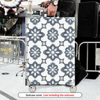 1-Piece Floral Pattern Geometric Black and White Elegant Artistic  Suitcase Luggage Cover, Stretch Protective Sleeve