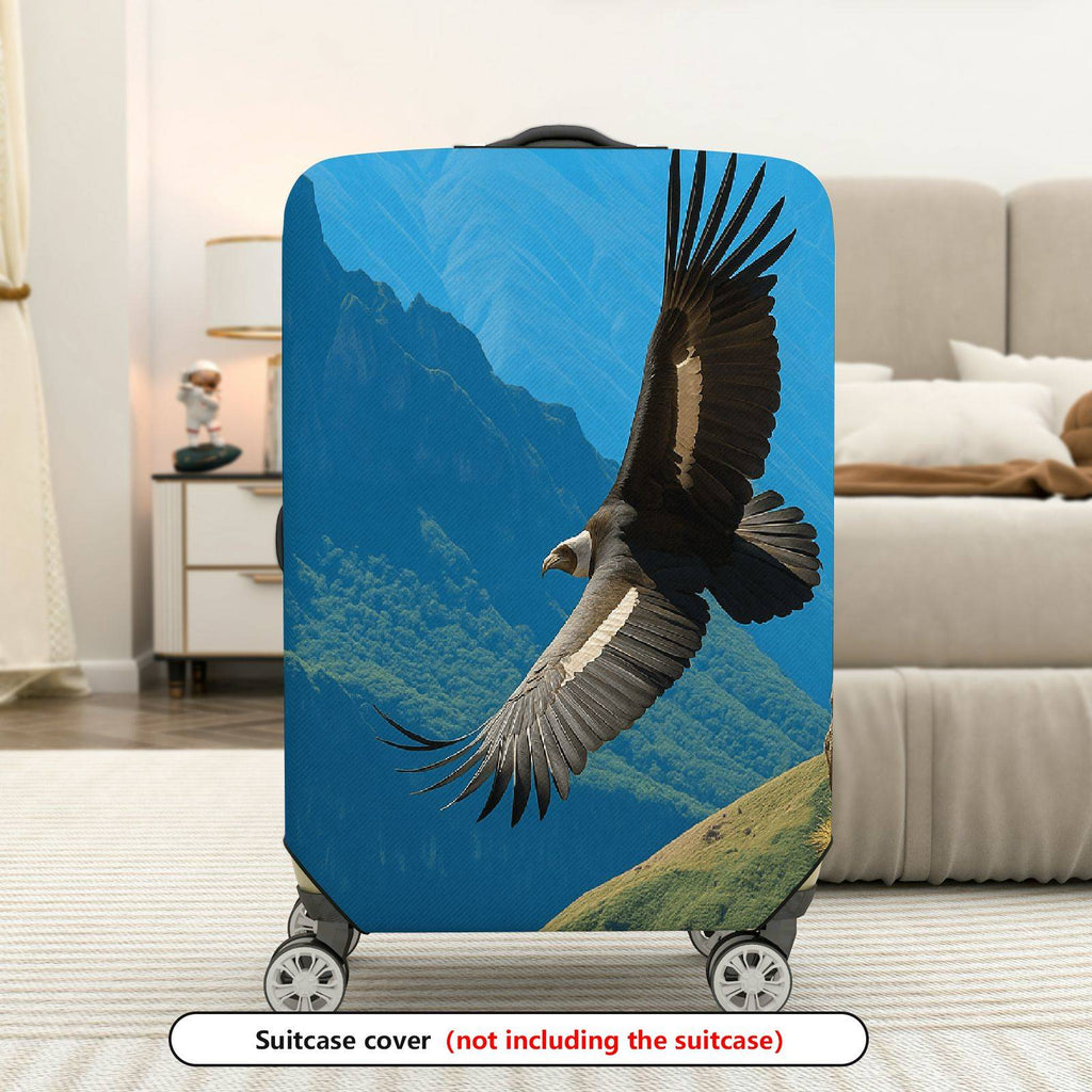 1-Piece Eagle Mountain Nature Landscape Travel Animal Wildlife  Suitcase Luggage Cover, Stretch Protective Sleeve