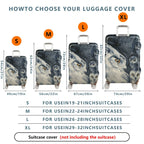 1-Piece Owl Starry Night Cosmic Wildlife Art  Suitcase Luggage Cover, Stretch Protective Sleeve