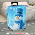 1-Piece Snowman Winter Christmas Holiday Fun Travel  Suitcase Luggage Cover, Stretch Protective Sleeve