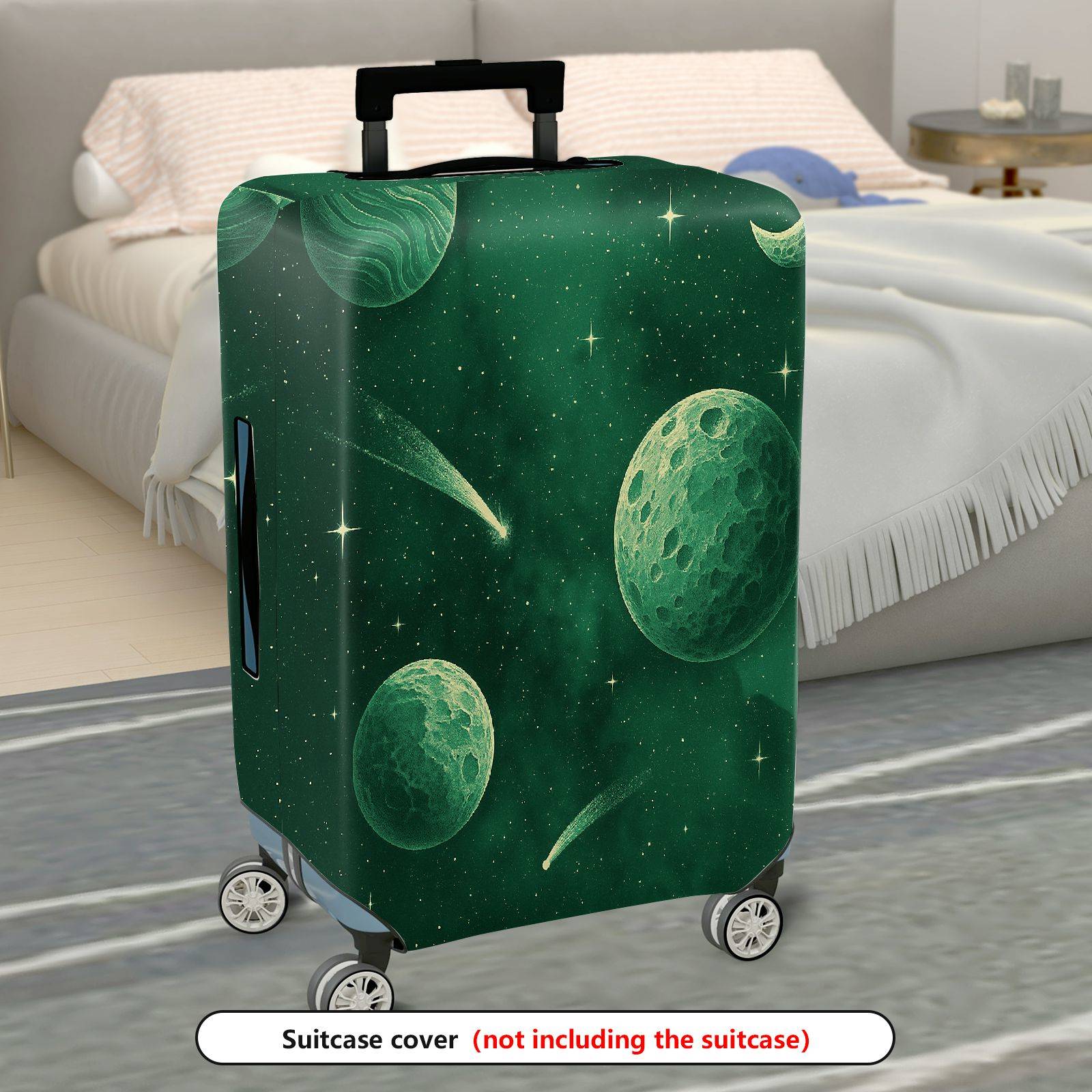 1-Piece Galaxy Space Planet Stars Moon Cosmic  Suitcase Luggage Cover, Stretch Protective Sleeve