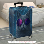 1-Piece Galaxy Cat Space Cosmic Astronaut Art  Suitcase Luggage Cover, Stretch Protective Sleeve