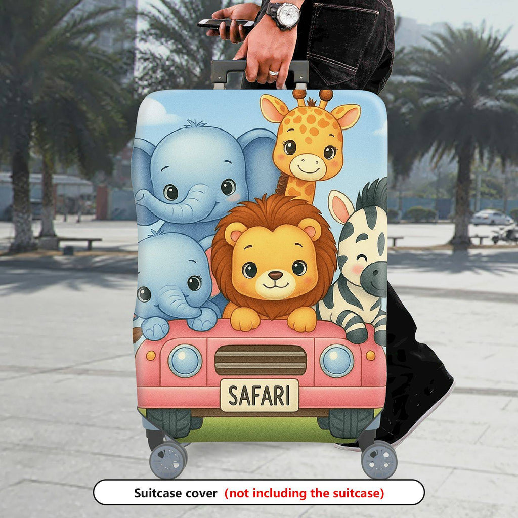 1-Piece Cute Animal  Safari Travel  Suitcase Luggage Cover, Stretch Protective Sleeve