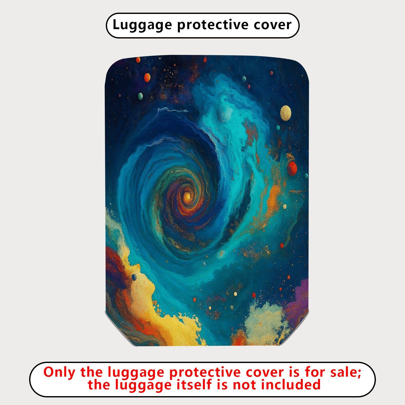 1-Piece Galaxy Swirl Cosmic Nebula Space Planet  Suitcase Luggage Cover, Stretch Protective Sleeve