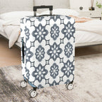 1-Piece Floral Pattern Geometric Black and White Elegant Artistic  Suitcase Luggage Cover, Stretch Protective Sleeve