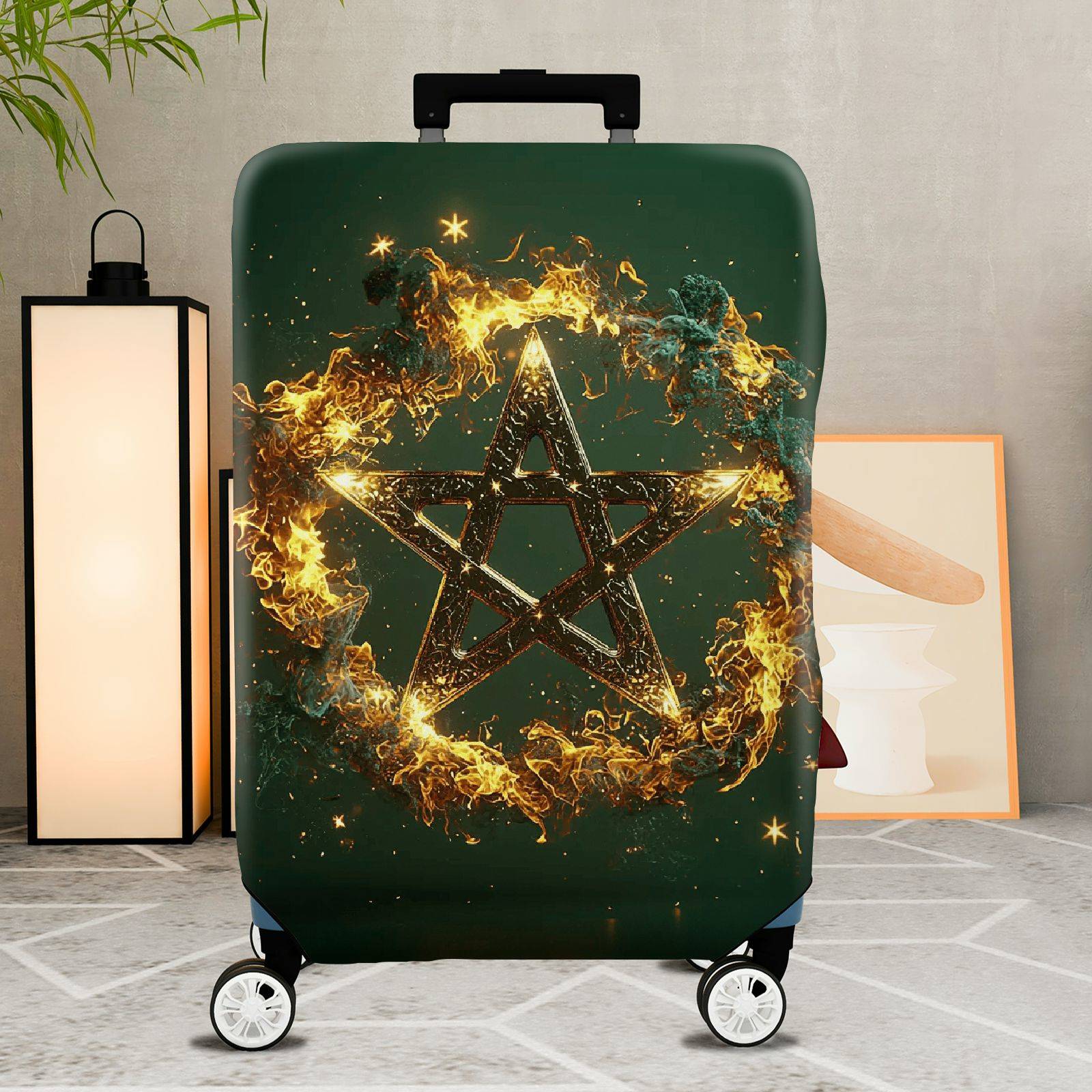1-Piece Star Fire Magic Cosmic Celestial Mystical  Suitcase Luggage Cover, Stretch Protective Sleeve