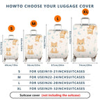 1-Piece Cute Fox Star Moon Floral Sky  Suitcase Luggage Cover, Stretch Protective Sleeve