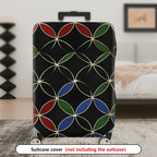 1-Piece Geometric Modern Chic Multicolor Artistic Black  Suitcase Luggage Cover, Stretch Protective Sleeve