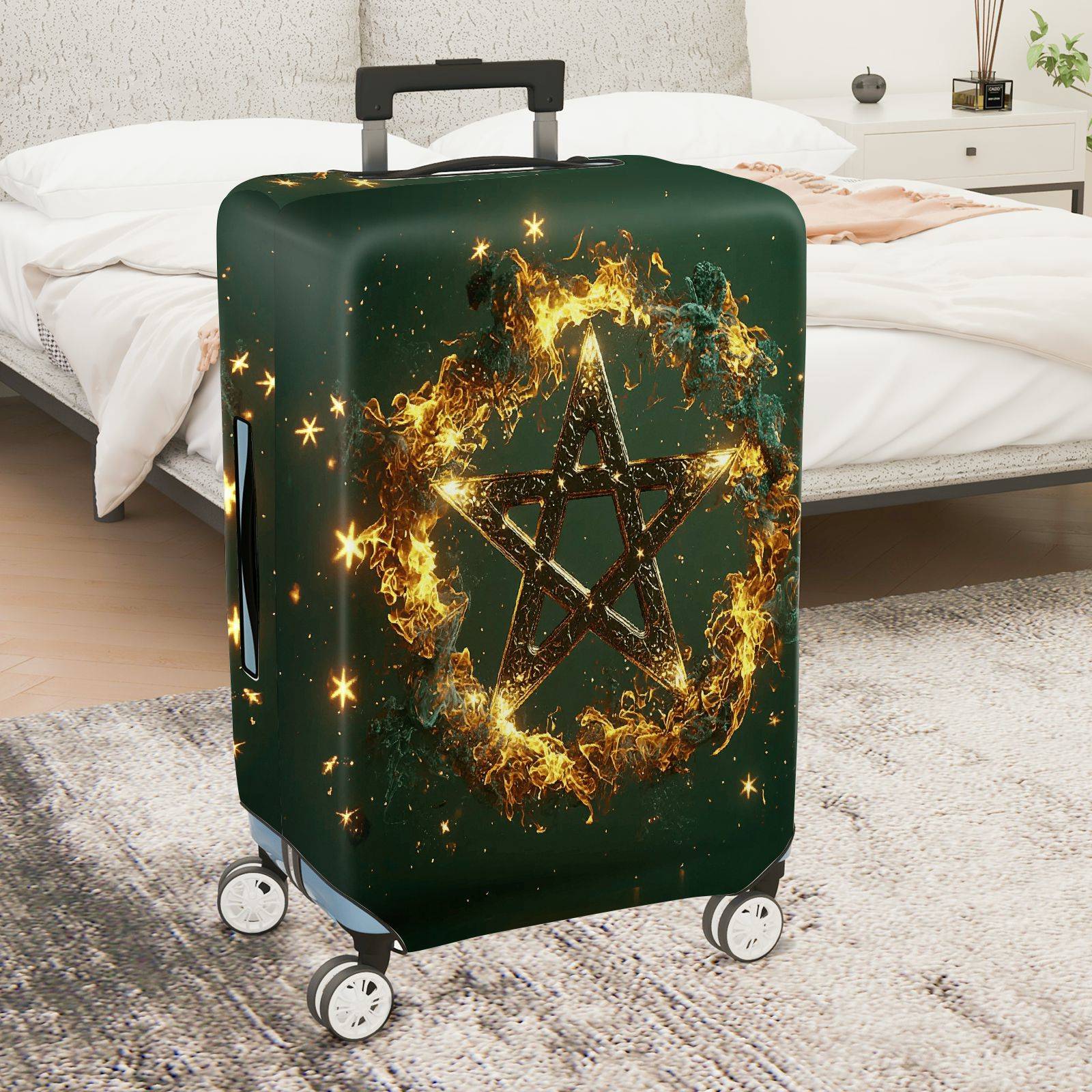 1-Piece Star Fire Magic Cosmic Celestial Mystical  Suitcase Luggage Cover, Stretch Protective Sleeve