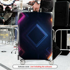 1-Piece Geometric  Diamond Pattern Colorful Glowing Abstract  Suitcase Luggage Cover, Stretch Protective Sleeve