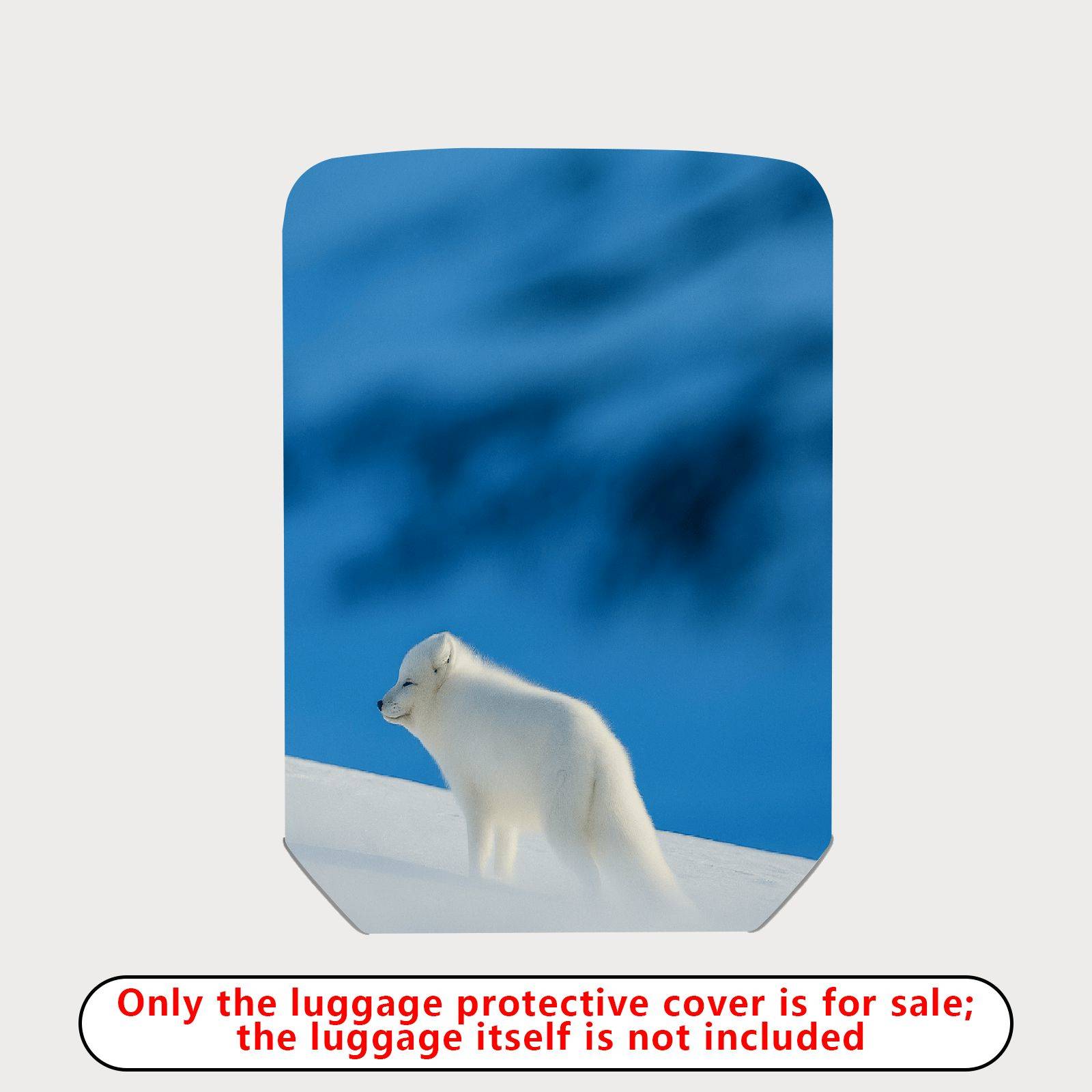 1-Piece Arctic Fox Winter Snowy Blue Landscape Travel  Suitcase Luggage Cover, Stretch Protective Sleeve