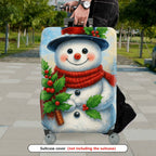 1-Piece Snowman Christmas Winter Holiday Festive Cheer  Suitcase Luggage Cover, Stretch Protective Sleeve