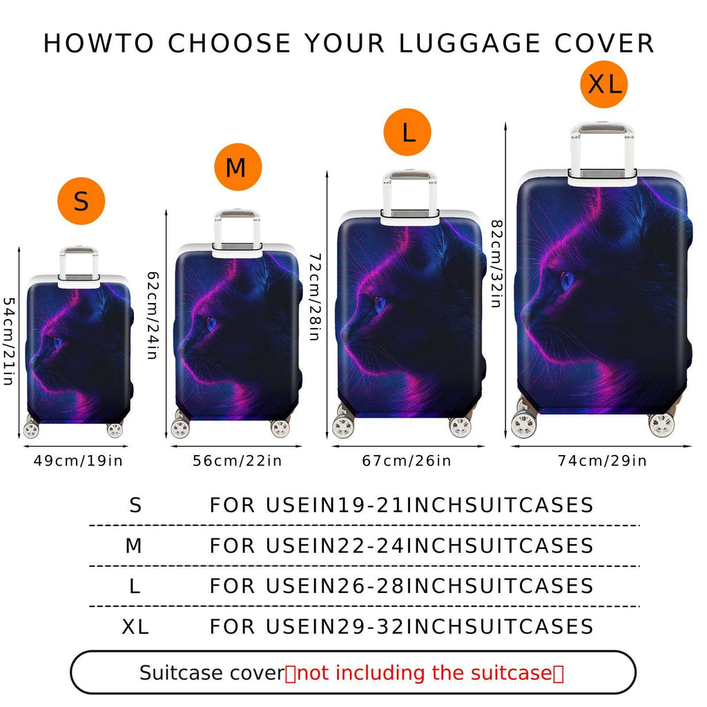 1-Piece Cosmic Cat Nebula Galaxy Space Stars  Suitcase Luggage Cover, Stretch Protective Sleeve