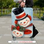 1-Piece Christmas Snowman Snowflake Winter Holiday Decorative  Suitcase Luggage Cover, Stretch Protective Sleeve