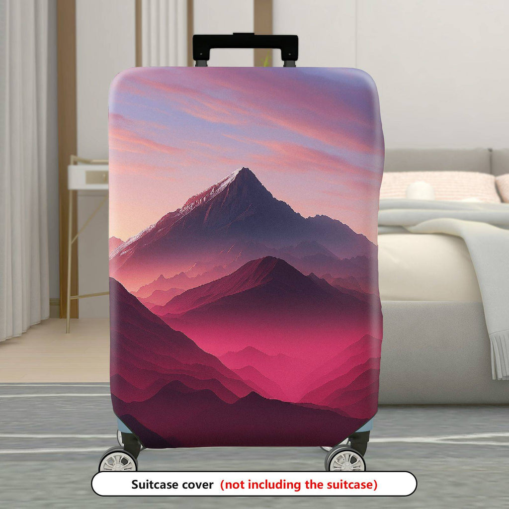 1-Piece Mountain Sunset Landscape Scenic Artistic Vibrant  Suitcase Luggage Cover, Stretch Protective Sleeve