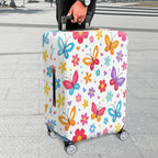 1-Piece Colorful Floral Butterfly Heart Travel Holiday Vibrant  Suitcase Luggage Cover, Stretch Protective Sleeve