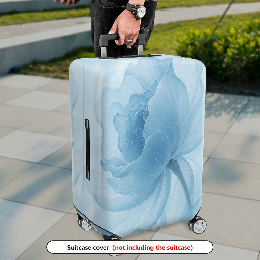 1-Piece Blue Rose Floral Abstract Artistic Elegant Trendy  Suitcase Luggage Cover, Stretch Protective Sleeve