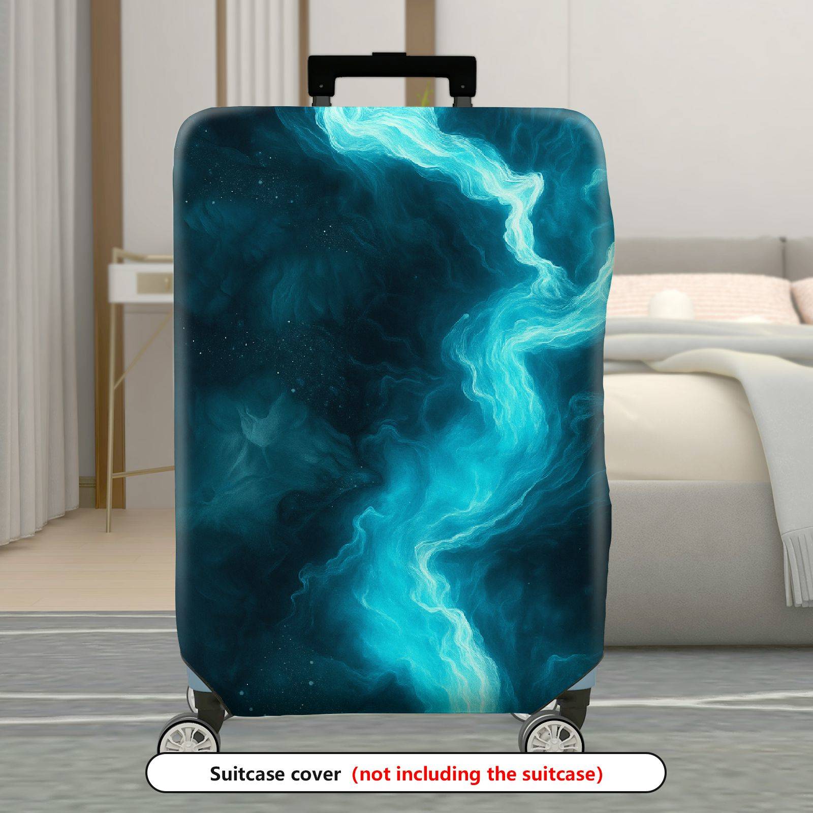1-Piece Cosmic Mystic Nebula Abstract Artistic Starry  Suitcase Luggage Cover, Stretch Protective Sleeve