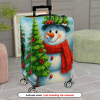 1-Piece Snowman Christmas Holiday Winter Festive  Suitcase Luggage Cover, Stretch Protective Sleeve