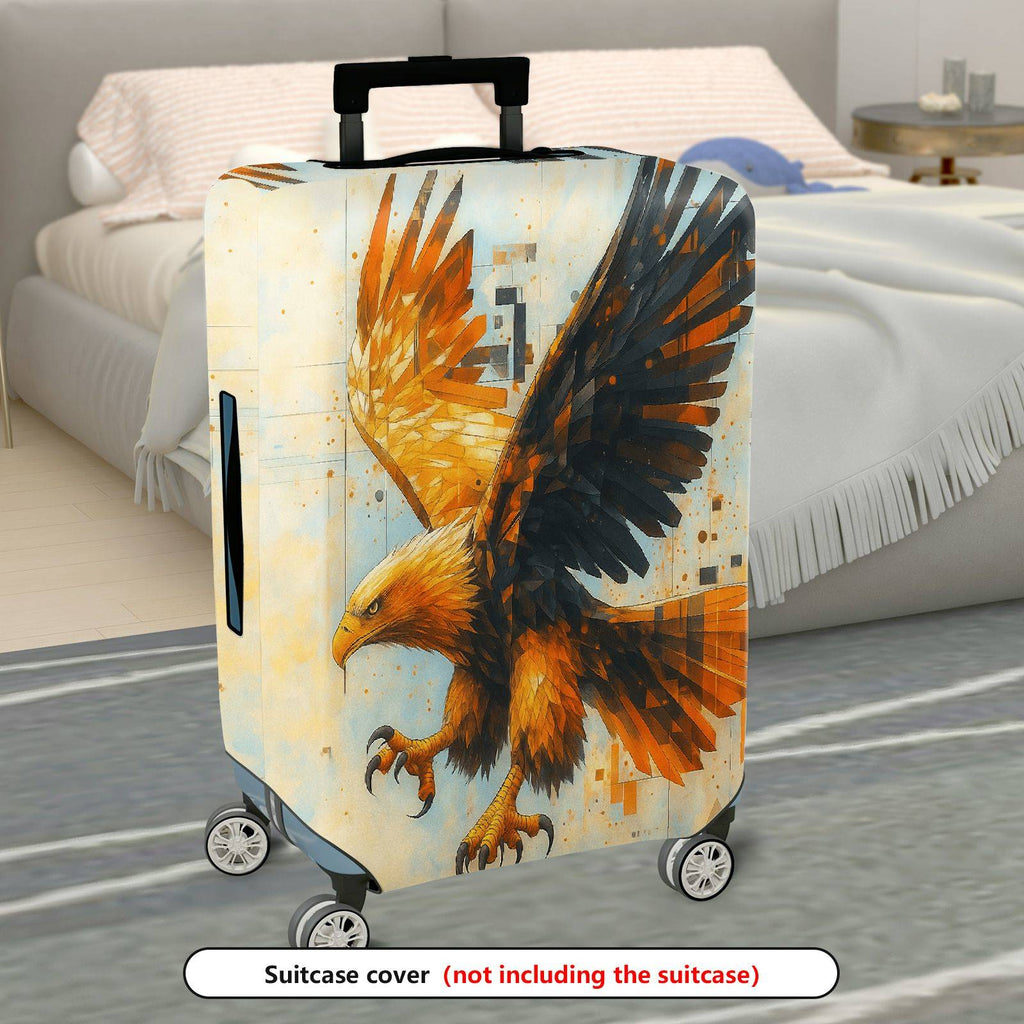 1-Piece Stylish Colorful Eagle Modern Art Geometric Travel  Suitcase Luggage Cover, Stretch Protective Sleeve