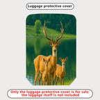 1-Piece Deer Nature Lake Forest Wildlife Landscape  Suitcase Luggage Cover, Stretch Protective Sleeve