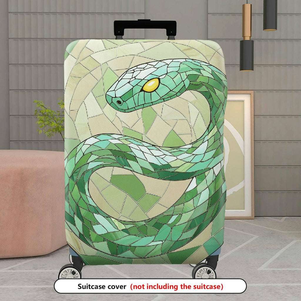 1-Piece Geometric Snake Mosaic Pattern Artistic Stylish Unique  Suitcase Luggage Cover, Stretch Protective Sleeve