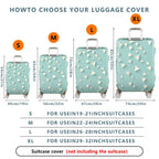 1-Piece Light Blue Geometric Triangle Pattern Travel  Suitcase Luggage Cover, Stretch Protective Sleeve