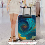1-Piece Galaxy Swirl Cosmic Nebula Space Planet  Suitcase Luggage Cover, Stretch Protective Sleeve