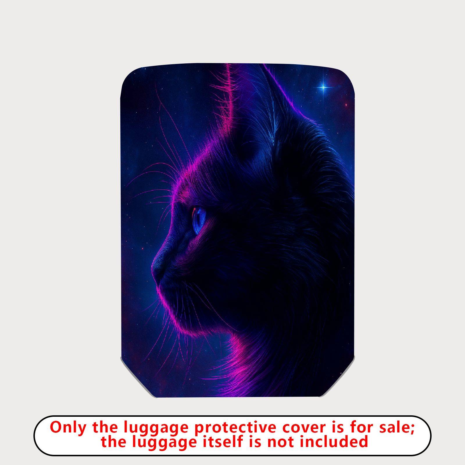 1-Piece Cosmic Cat Nebula Galaxy Space Stars  Suitcase Luggage Cover, Stretch Protective Sleeve