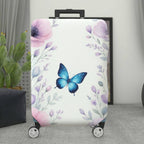 1-Piece Floral Butterfly Pastel Elegant Nature Artistic  Suitcase Luggage Cover, Stretch Protective Sleeve