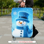 1-Piece Snowman Winter Christmas Holiday Fun Travel  Suitcase Luggage Cover, Stretch Protective Sleeve