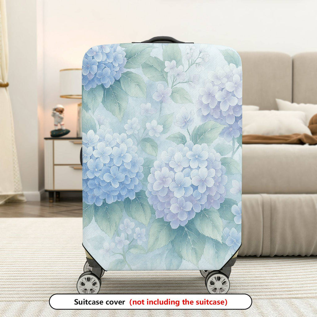 1-Piece Floral Hydrangea Leaf Pastel Nature Artistic  Suitcase Luggage Cover, Stretch Protective Sleeve