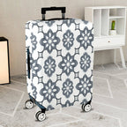 1-Piece Floral Pattern Geometric Black and White Elegant Artistic  Suitcase Luggage Cover, Stretch Protective Sleeve