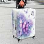 1-Piece Butterfly Floral Pastel Elegant Artistic  Suitcase Luggage Cover, Stretch Protective Sleeve