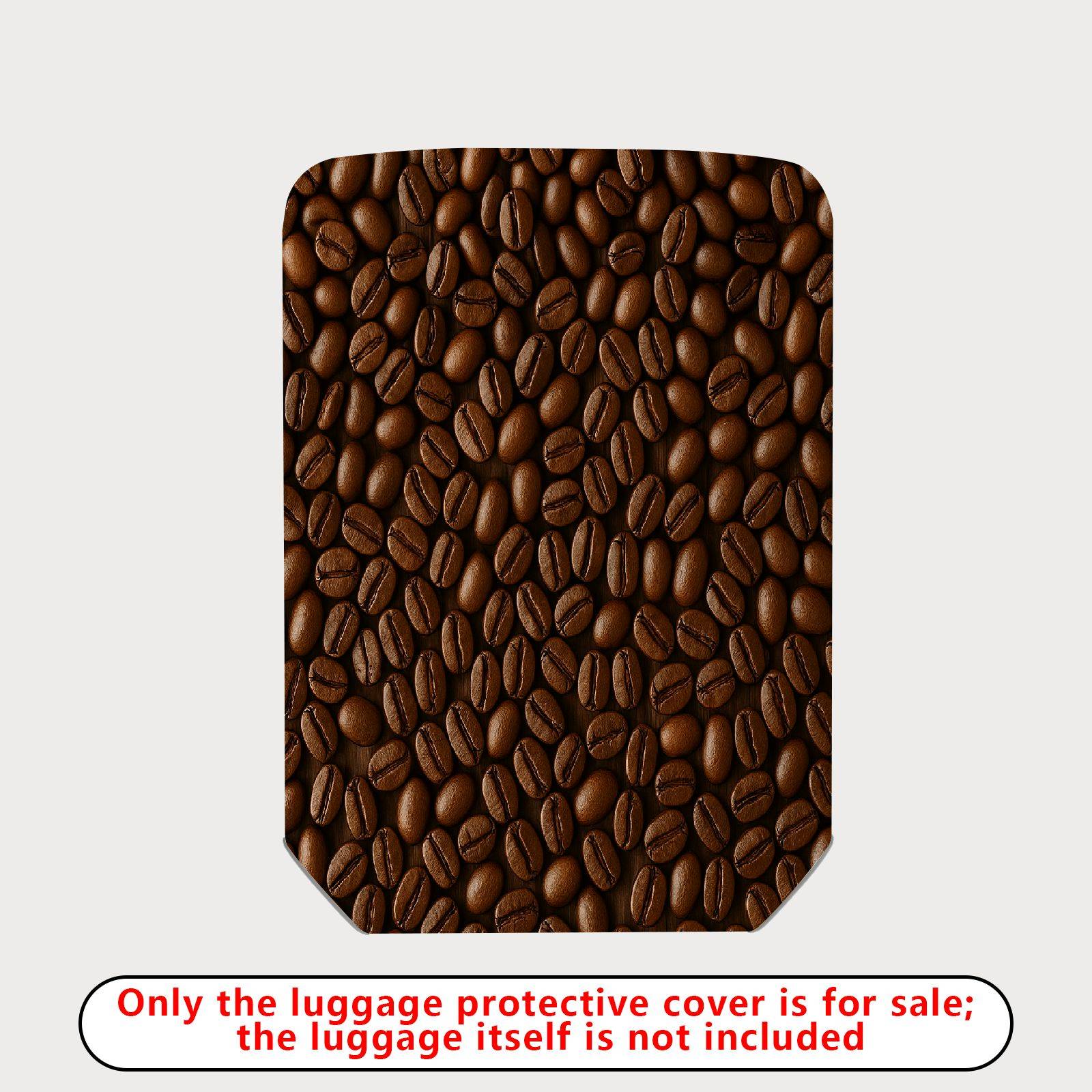 1-Piece Coffee Bean Espresso Pattern Travel Holiday Vacation  Suitcase Luggage Cover, Stretch Protective Sleeve