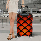 1-Piece Orange Black Geometric Abstract Modern Bold  Suitcase Luggage Cover, Stretch Protective Sleeve
