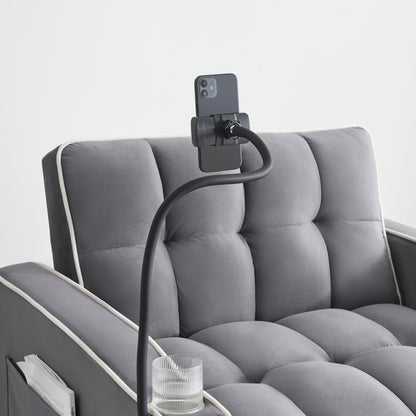 Modern 70.86 3 in 1 Single Convertible Sofa Bed with Adjustable Back and USB Charging Port for Living Room
