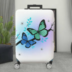 1-Piece Butterfly Floral Gradient Nature Artistic  Suitcase Luggage Cover, Stretch Protective Sleeve