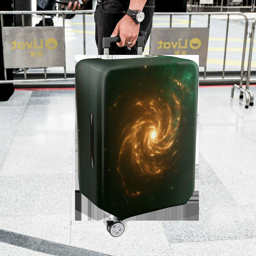 1-Piece Galaxy Nebula Cosmic Swirl Starry Glow  Suitcase Luggage Cover, Stretch Protective Sleeve