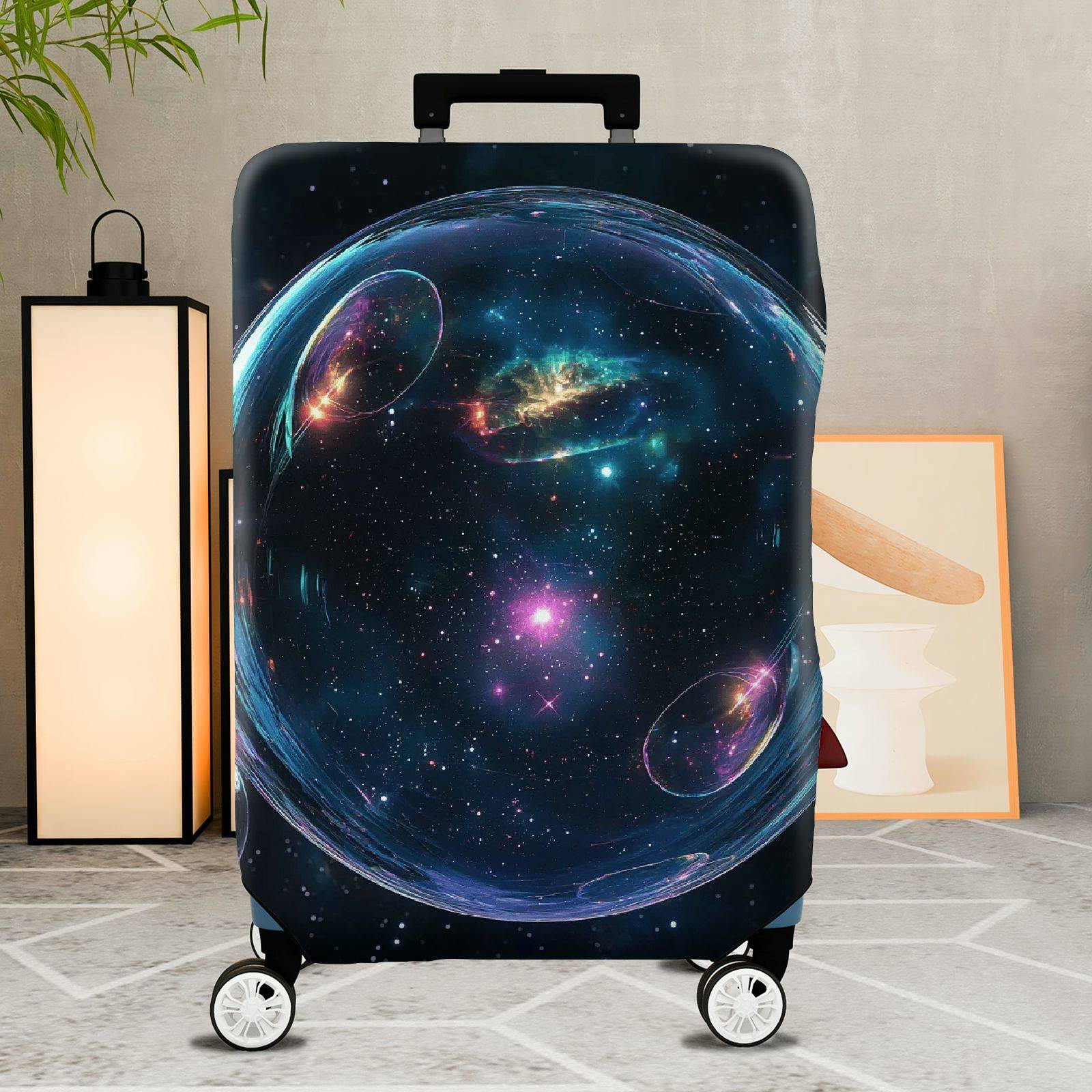 1-Piece Cosmic Galactic Astral Space Nebula  Suitcase Luggage Cover, Stretch Protective Sleeve