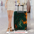 1-Piece Cosmic Flame Swirl Galaxy Artistic Abstract  Suitcase Luggage Cover, Stretch Protective Sleeve