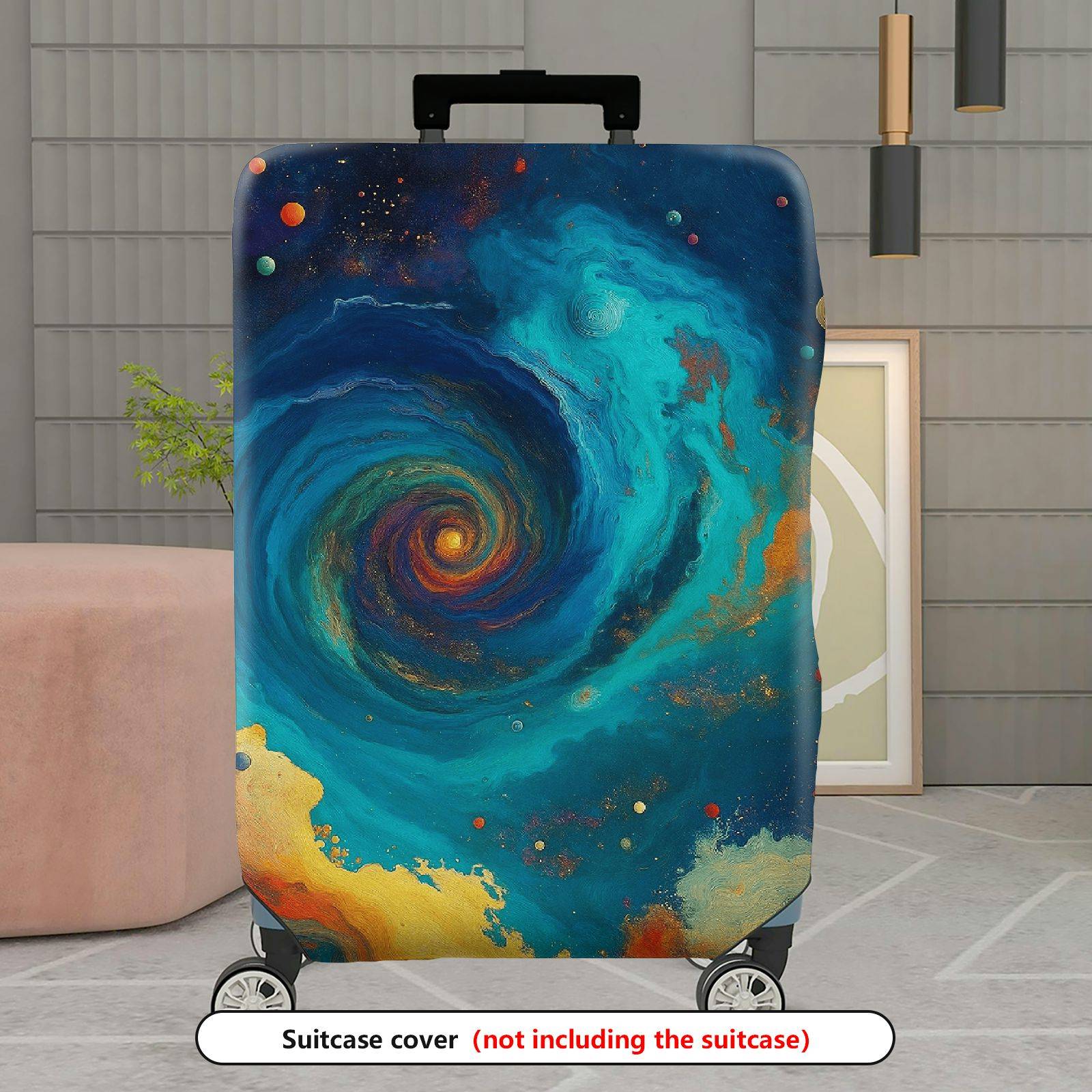 1-Piece Galaxy Swirl Cosmic Nebula Space Planet  Suitcase Luggage Cover, Stretch Protective Sleeve