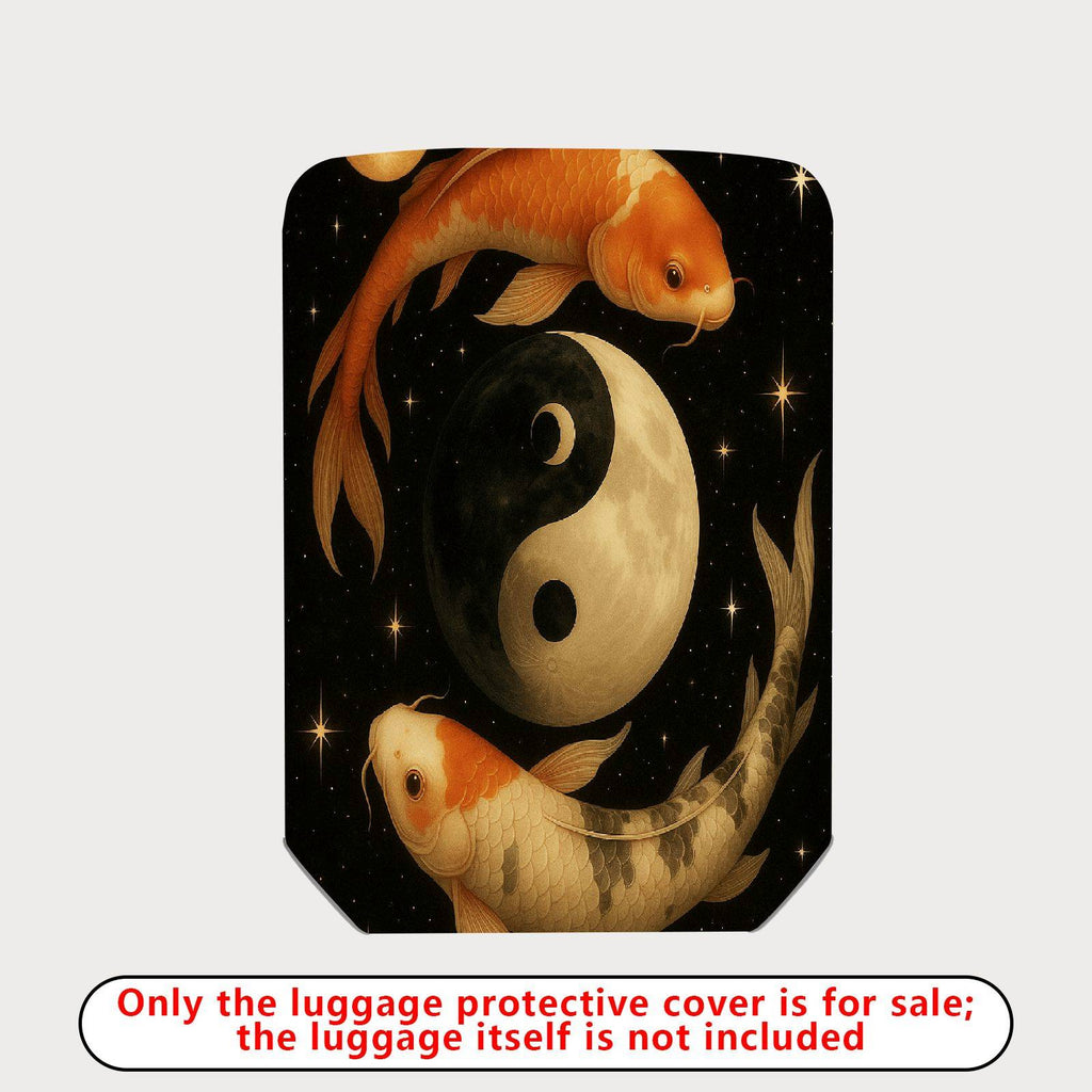 1-Piece Koi Fish Yin Yang Cosmic Starry Artistic  Suitcase Luggage Cover, Stretch Protective Sleeve