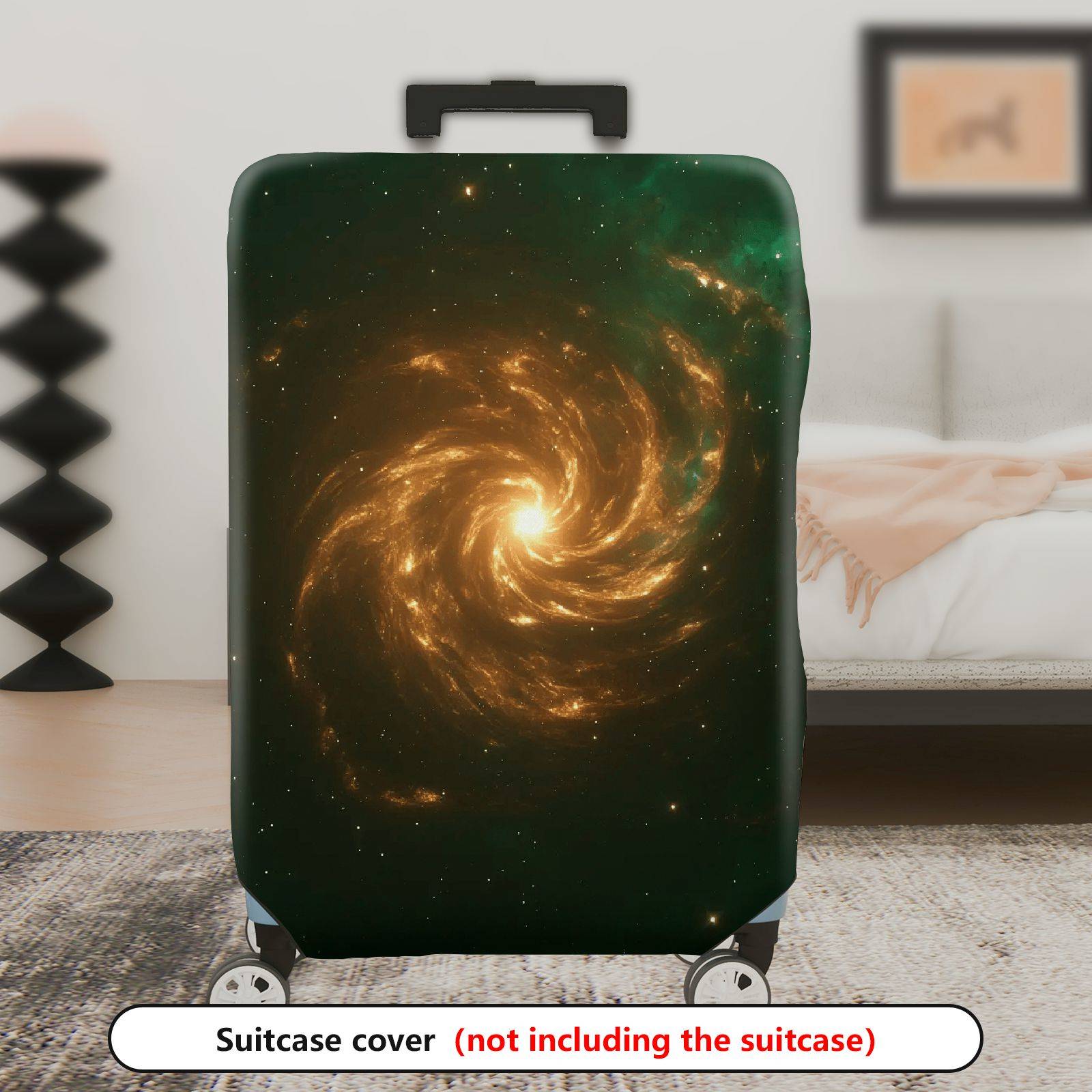 1-Piece Galaxy Nebula Cosmic Swirl Starry Glow  Suitcase Luggage Cover, Stretch Protective Sleeve