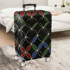1-Piece Geometric Modern Chic Multicolor Artistic Black  Suitcase Luggage Cover, Stretch Protective Sleeve