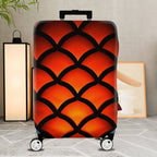 1-Piece Orange Black Geometric Abstract Modern Bold  Suitcase Luggage Cover, Stretch Protective Sleeve