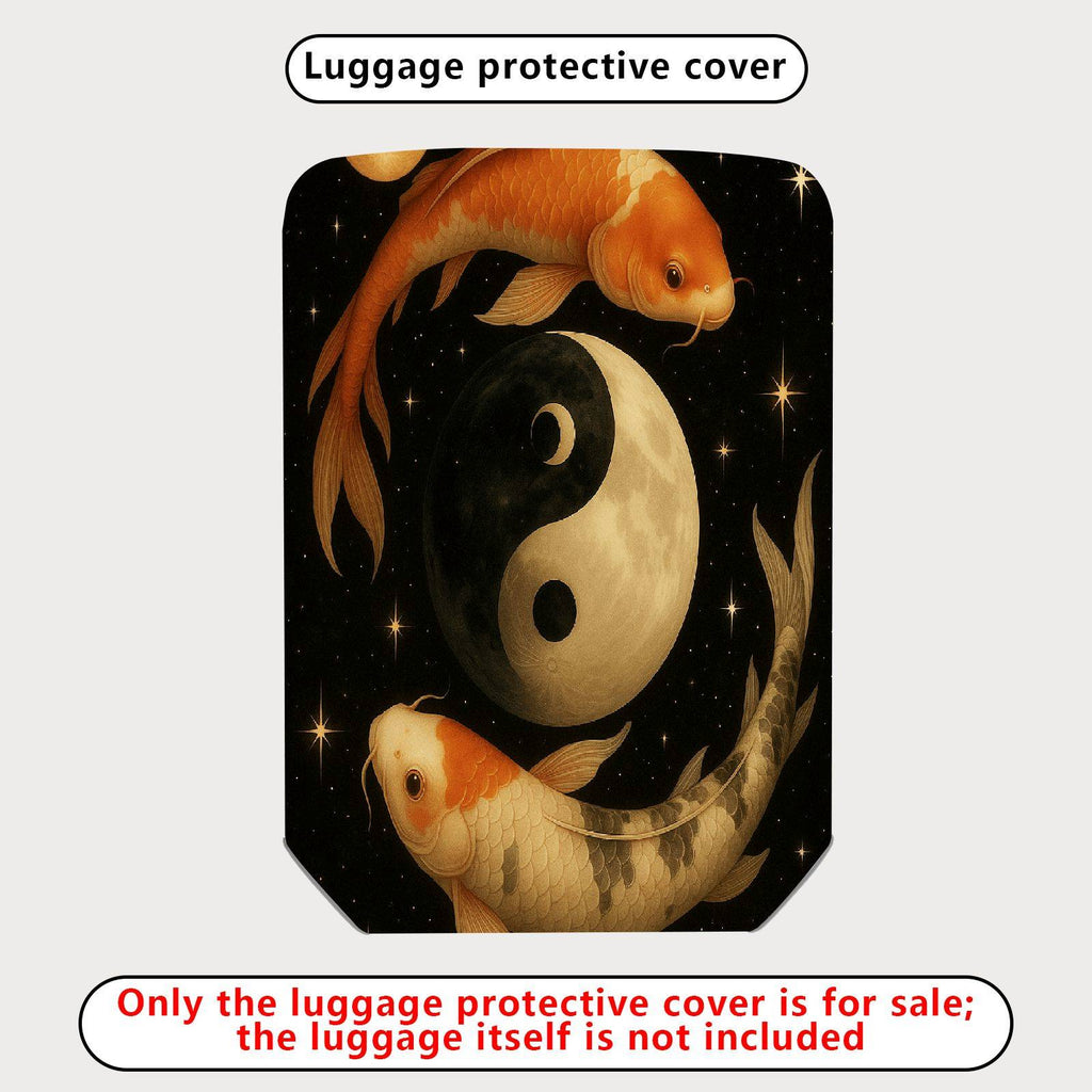 1-Piece Koi Fish Yin Yang Cosmic Starry Artistic  Suitcase Luggage Cover, Stretch Protective Sleeve