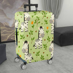 1-Piece Cute Zebra Animal Nature Floral Heart  Suitcase Luggage Cover, Stretch Protective Sleeve